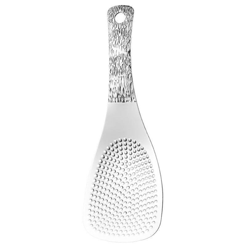 304 Stainless Steel Rice Spoon Tree Pattern Nonstick Thickened Square Serving Spoon for Kitchen