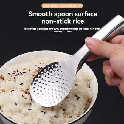 304 Stainless Steel Rice Spoon Nonstick Thickened Standing Large Serving Spoon