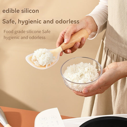 Food Grade Silicone Rice Spoon Nonstick Heat Resistant Standable Serving Spoon
