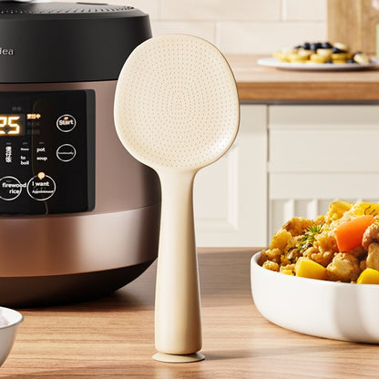 Wall Mounted Rice Spoon with Suction Cup Nonstick Heat Resistant Standing Serving Spoon