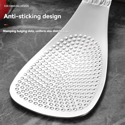 304 Stainless Steel Rice Spoon Tree Pattern Nonstick Thickened Square Serving Spoon for Kitchen